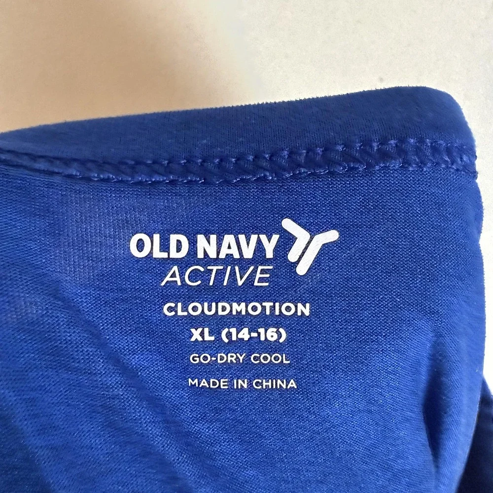 Old Navy Active Shirt Kids XL 14-16 Blue Mario Kart Graphic Tee Go-Dry Cool